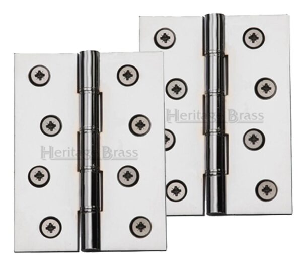 Heritage Brass 4 Inch Double Phosphor Washered Butt Hinges, Polished Chrome (Sold In Pairs)