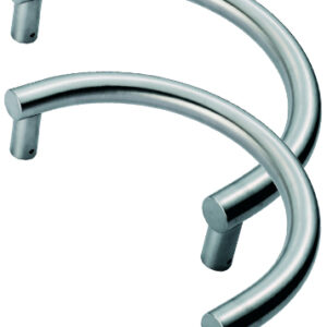 Eurospec Semi Circular Pull Handles (350Mm) With Back To Back Fixings, Polished Stainless Steel (Sold In Pairs)