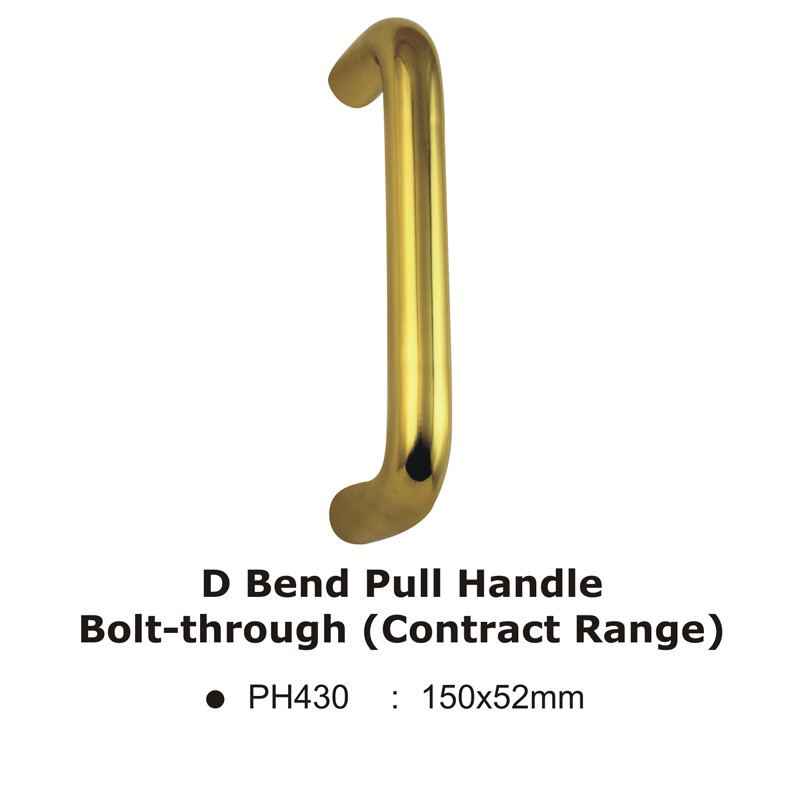 D Bend Pull Handle Bplt Through (Contract Range) 150mm x 52mm