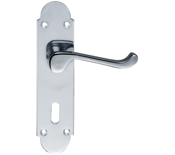 Zoo Hardware Project Range Oxford Door Handles On Backplate, Polished Chrome (Sold In Pairs)