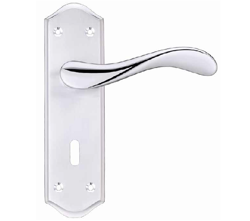 Zoo Hardware Project Range Asti Door Handles On Backplate, Dual Finish Satin Chrome & Polished Chrome (Sold In Pairs)