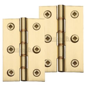 Heritage Brass 3 Inch Double Phosphor Washered Butt Hinges, Polished Brass (Sold In Pairs)