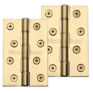 Heritage Brass 4" X 2 5/8" Double Phosphor Washered Butt Hinges, Polished Brass (Sold In Pairs)