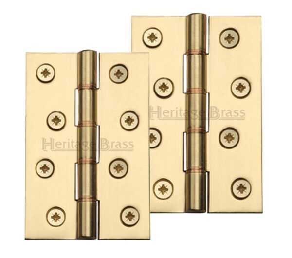 Heritage Brass 4" X 2 5/8" Double Phosphor Washered Butt Hinges, Polished Brass (Sold In Pairs)