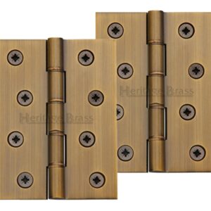 Heritage Brass 4 Inch Double Phosphor Washered Butt Hinges, Antique Brass - (Sold In Pairs)