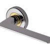 Heritage Brass Pyramid Dual Finish Polished Chrome & Polished Brass Door Handles On Round Rose (Sold In Pairs)