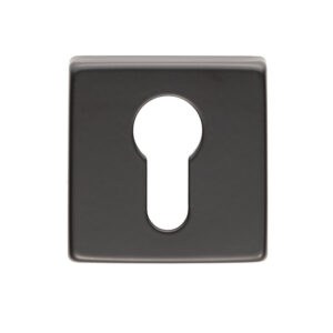 Manital Euro Profile Escutcheon On Square Rose, Black Finish (Sold In Singles)