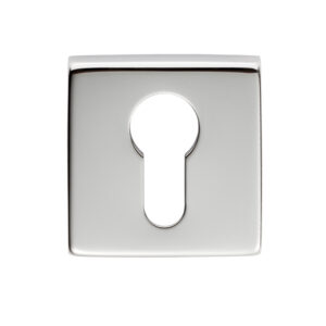 Manital Euro Profile Escutcheon On Square Rose, Polished Chrome (Sold In Singles)