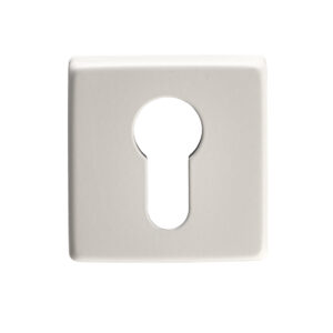 Manital Euro Profile Escutcheon On Square Rose, White Finish (Sold In Singles)