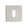 Manital Standard Profile Escutcheon On Square Rose, White Finish (Sold In Singles)