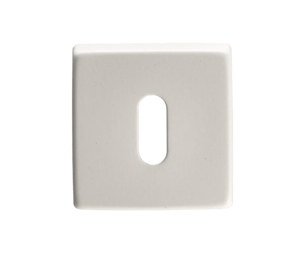 Manital Standard Profile Escutcheon On Square Rose, White Finish (Sold In Singles)