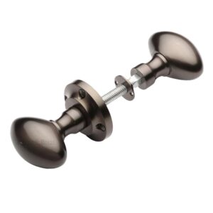 Heritage Brass Suffolk Rim Door Knobs, Matt Bronze (Sold In Pairs)