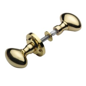 Heritage Brass Suffolk Rim Door Knobs, Polished Brass (Sold In Pairs)