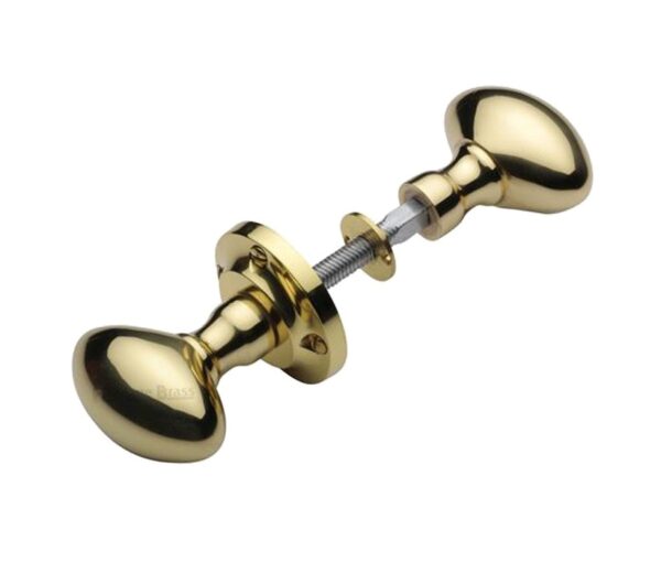 Heritage Brass Suffolk Rim Door Knobs, Polished Brass (Sold In Pairs)