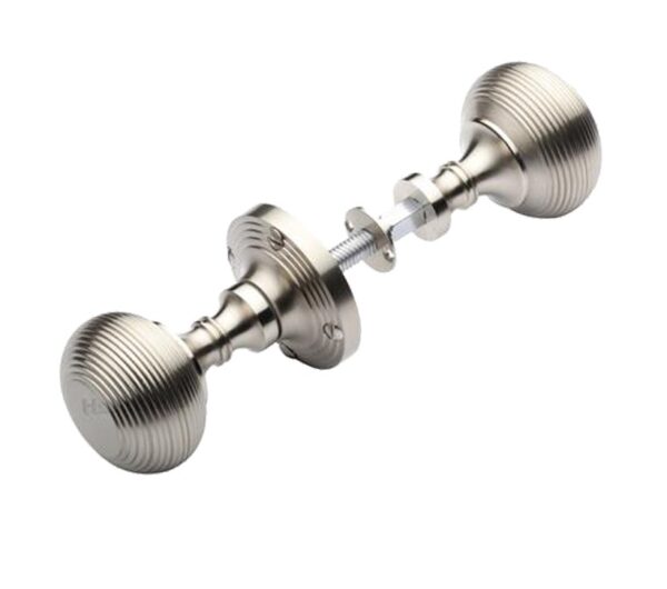 Heritage Brass Reeded Rim Door Knob, Satin Nickel (Sold In Pairs)