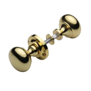 Heritage Brass Victoria Rim Door Knobs, Polished Brass (Sold In Pairs)