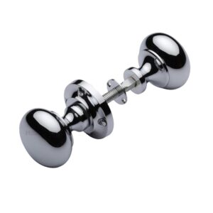 Heritage Brass Victoria Rim Door Knobs, Polished Chrome (Sold In Pairs)