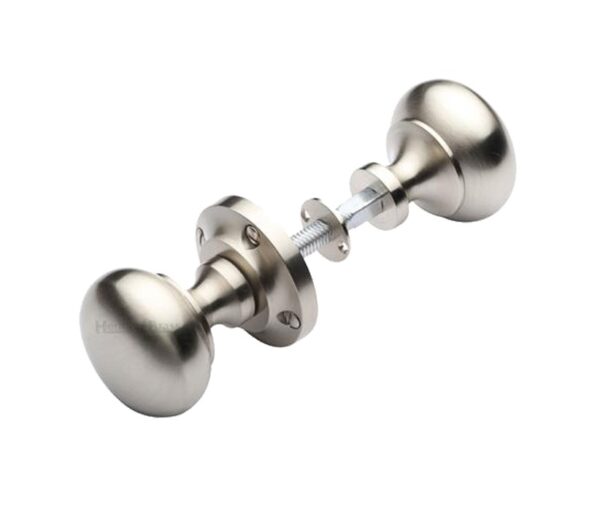 Heritage Brass Victoria Rim Door Knobs, Satin Nickel (Sold In Pairs)