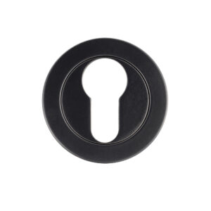 Zoo Hardware Rosso Maniglie Euro Profile Escutcheons, Powder Coated Black