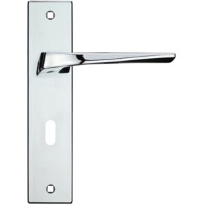 Zoo Hardware Rosso Maniglie Lyra Door Handles On Backplate, Polished Chrome (Sold In Pairs)