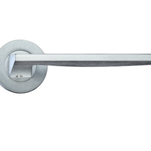 Zoo Hardware Rosso Maniglie Pavo Lever On Round Rose, Satin Chrome (Sold In Pairs)