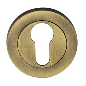 Heritage Brass Euro Profile Key Escutcheon, Antique Brass