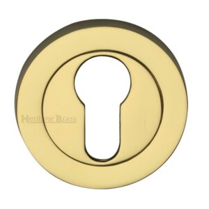 Heritage Brass Euro Profile Key Escutcheon, Polished Brass