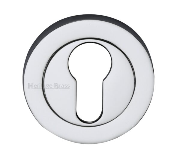 Heritage Brass Euro Profile Key Escutcheon, Polished Chrome