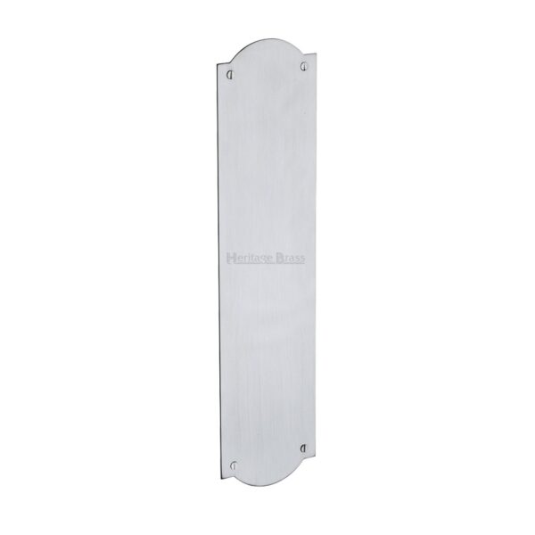 Heritage Brass Shaped Fingerplate (305Mm X 77Mm), Satin Chrome Finish