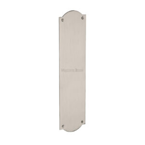 Heritage Brass Shaped Fingerplate (305Mm X 77Mm), Satin Nickel Finish