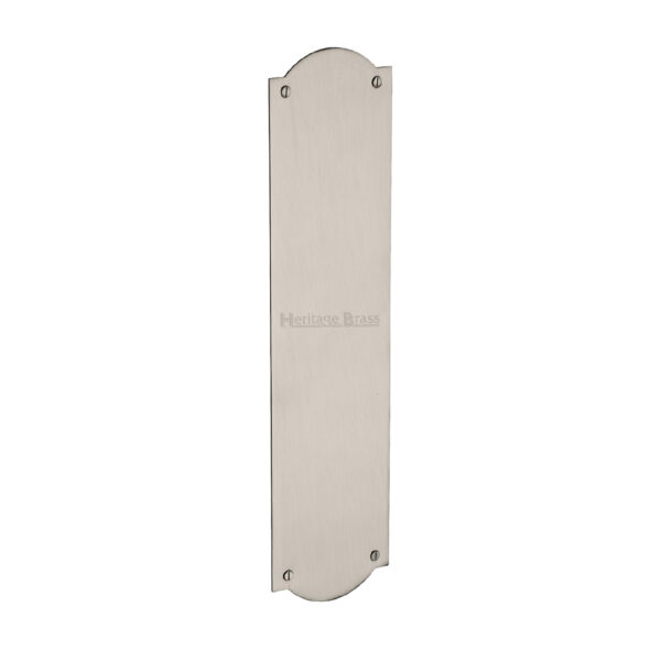 Heritage Brass Shaped Fingerplate (305Mm X 77Mm), Satin Nickel Finish