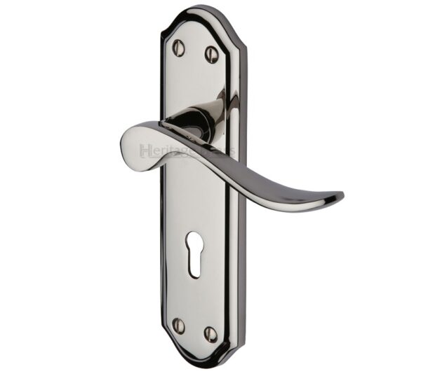 Heritage Brass Sandown Polished Nickel Door Handles (Sold In Pairs)