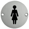 Eurospec Female Symbol Sign, Polished Stainless Steel Or Satin Stainless Steel Finish