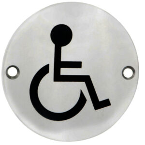 Eurospec Disabled Symbol Sign, Polished Stainless Steel Or Satin Stainless Steel Finish