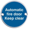 Eurospec Automatic Fire Door Keep Clear Sign, Polished Stainless Steel Or Satin Stainless Steel Finish