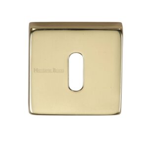 Heritage Brass Standard Square Key Escutcheon, Polished Brass