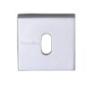 Heritage Brass Standard Square Key Escutcheon, Polished Chrome