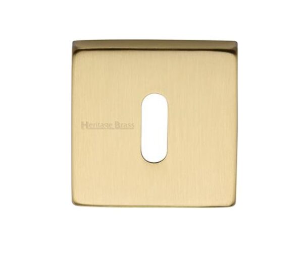 Heritage Brass Standard Square Key Escutcheon, Satin Brass