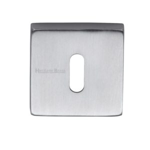 Heritage Brass Standard Square Key Escutcheon, Satin Chrome