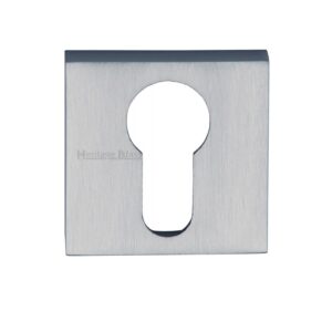 Heritage Brass Euro Profile Square Key Escutcheon, Satin Chrome