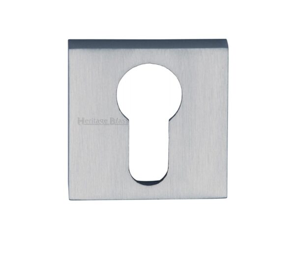 Heritage Brass Euro Profile Square Key Escutcheon, Satin Chrome