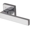 Heritage Brass Delta Sq Polished Chrome Door Handles On Square Rose (Sold In Pairs)