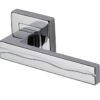 Heritage Brass Amazon Polished Chrome Door Handles On Square Rose (Sold In Pairs)