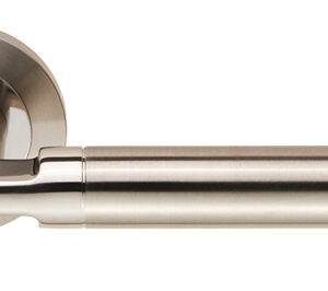 Eurospec Berna Dual Finish Polished Stainless Steel & Satin Stainless Steel Door Handles (Sold In Pairs)