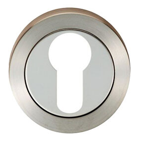 Eurospec Euro Profile Escutcheon, Dual Finish Polished Stainless Steel & Satin Stainless Steel