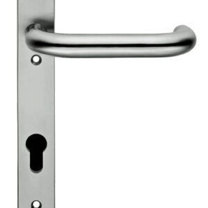 Eurospec Safety Lever Narrow Plate, 92Mm C/C, Euro Lock, Stainless Steel Door Handles (Sold In Pairs)