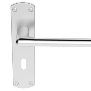 Serozzetta Uno Door Handles On Backplate, Satin Chrome (Sold In Pairs)