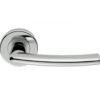 Serozzetta Dos Door Handles On Round Rose, Satin Chrome (Sold In Pairs)