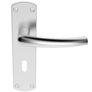 Serozzetta Dos Door Handles On Backplate, Satin Chrome (Sold In Pairs)