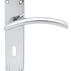 SZC031YCP Serozzetta Tres Lever On Backplate - Lock Euro Profile 47.5mm C/C Polished Chrome